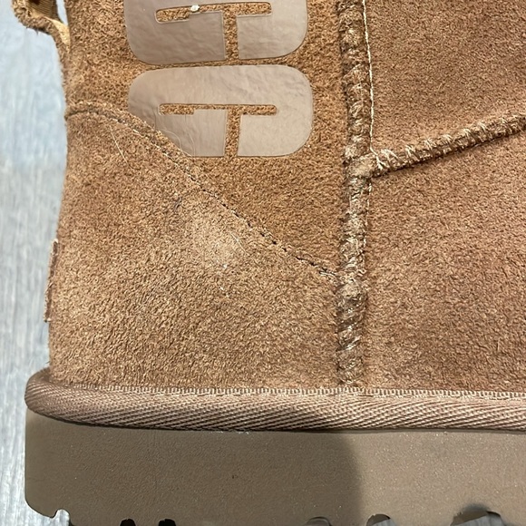 UGG Australia Classic Mini Rubber Logo Chestnut Boots - Picture 16 of 16